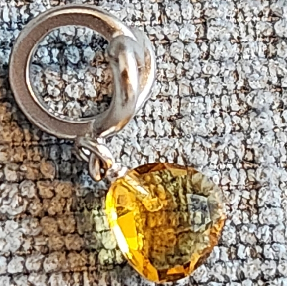 Endless Jewelry Citrine Heart Grip Drop Silver Citrine Crystal - Picture 4 of 5